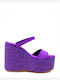 Women's Fabric Platform Shoes Purple