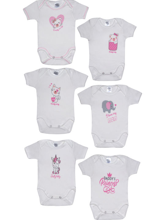 Pretty Baby Kurzärmelig Prinzessin Weiß 6Stück