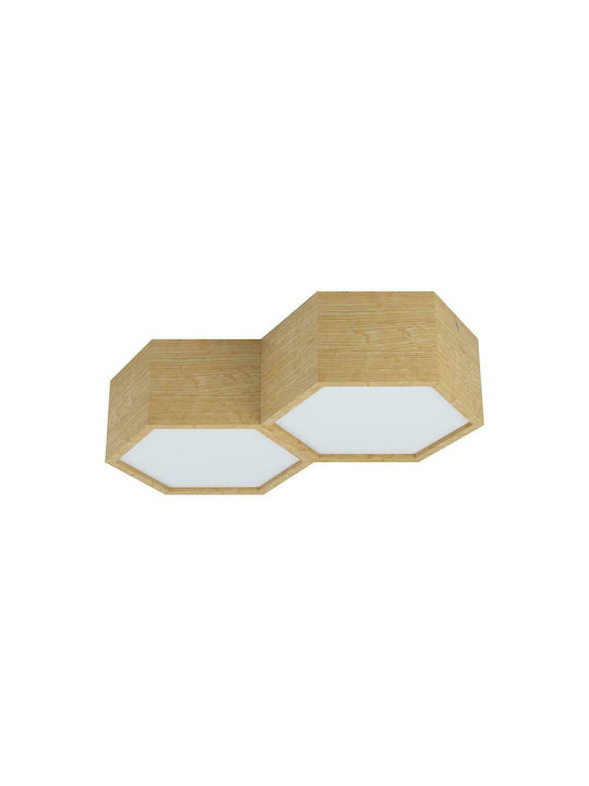 Eglo Mirlas Modern Wooden Ceiling Light with Socket E27 36pcs Beige