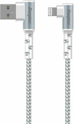 Energizer Angle (90°) / Braided USB to Lightning Cable Λευκό 2m (C710LKWH)