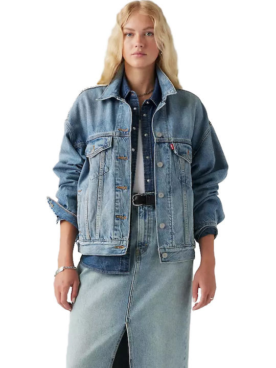 Levi's Κοντό Γυναικείο Τζιν Μπουφάν Γαλάζιο