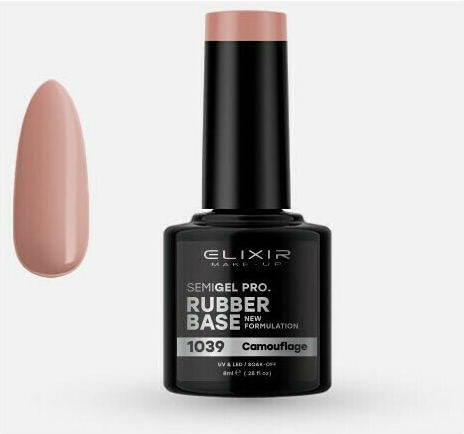 Elixir Camouflage 1039 Base Coat for Semi-Permanent Nail Polish Rubber 8ml