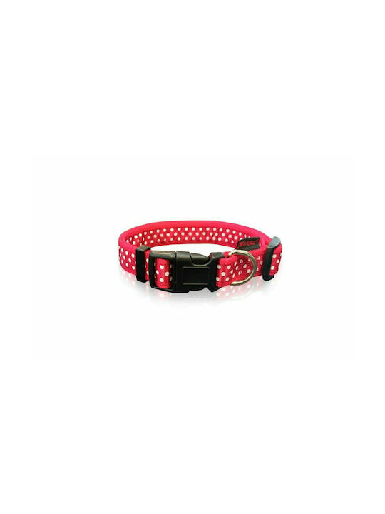 Pet Interest Dots Line Κολάρο Σκύλου σε Κόκκινο χρώμα Medium 20mm x 32 - 50cm