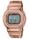 Casio G-Shock Full Metal Дигитален Мъжки Часовник 49.3mm Хронограф Слънчев с Розово Злато Метална Гривна