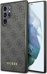 Guess 4G Metal Gold Logo Umschlag Rückseite Kunststoff Gray (Galaxy S22 Ultra 5G) GUHCS22LG4GFGR