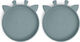 Nuuroo Baby Food Plate Made of Silicone Blue 2 Pieces