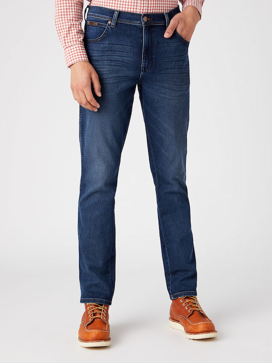 Texas Men's Elastic Jeans Pants with Slim Straight Fit Blue