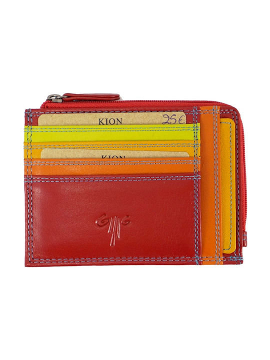 Kion Men's Leather Card Wallet Red