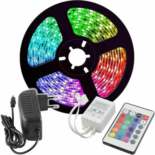 Vivalux LED Лента Bagra 220V RGB Светлина 5м Тип SMD5050 с Захранване & Дистанционно управление