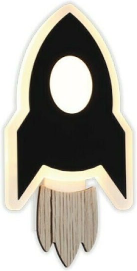 Aca Nasa Modern Leuchte Wand mit Integrierter LED und Warmweißes Licht Schwarz 13x13x3.8cm