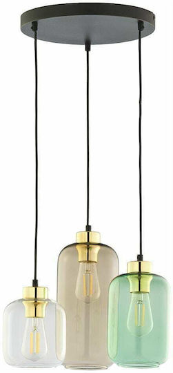 TK Lighting Marco Green Pendant Light Multicolour with Socket E27 36cm