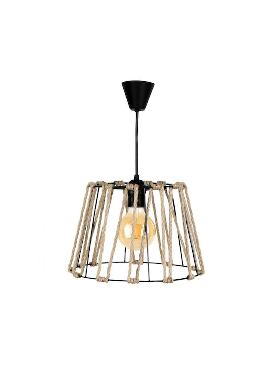 Megapap Andrew Pendant Light Single-Light with Rope for Socket E27 Black