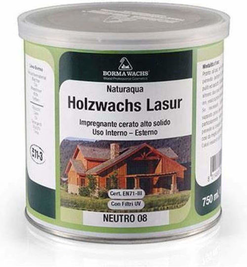 Borma Wachs Naturaqua Holzwachs Lasur Impregnation Varnish Water 08 Colorless Matte 750ml