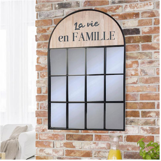 The Home Deco Factory Wall Mirror with Black Metallic Frame 95x61.5cm 1pcs