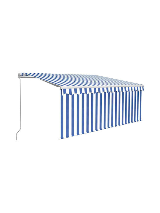 vidaXL Terrace Wall Tent Blue / White 3x2.5cm