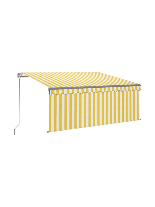 vidaXL Terrace Wall Tent Κίτρινο / Λευκό 3x2.5cm