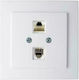 Geyer Διπλή Πρίζα Δικτύου και Τηλεφώνου RJ45/RJ11 με Πλαίσιο Τύπου Cat5 σε Λευκό Χρώμα 24111048