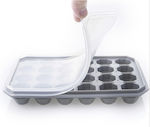 Silicone Ice Cube Tray Diamond 24 Slots with Lid Gray 84584187