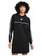 Mini Athletic Dress Long Sleeve Hooded Black