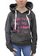 Damen Sweatshirt Kapuzen Ebony