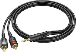 Borofone 3.5mm Jack Cable - RCA Male Black 1.5m BL11