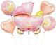 Μπαλόνια Σετ Γέννησης Καροτσάκι Girl Ροζ 60εκ. 5τμχ