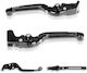 Barracuda Set Manete Frână/Ambreiaj Motocicletă Manete de motocicletă Manete de motocicletă ajustabile pentru BMW R 1200 GS Aventură Negre BT1127