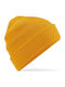 Cotton Waffle Beanie Ανδρικός Σκούφος Πλεκτός Mustard
