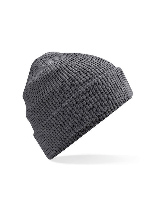 Beechfield Cotton Waffle Ανδρικός Beanie Σκούφος Graphite Grey