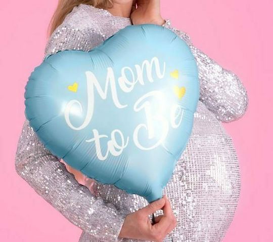 Μπαλόνι Καρδιά Foil Γαλάζιο Mom to Be 35εκ.