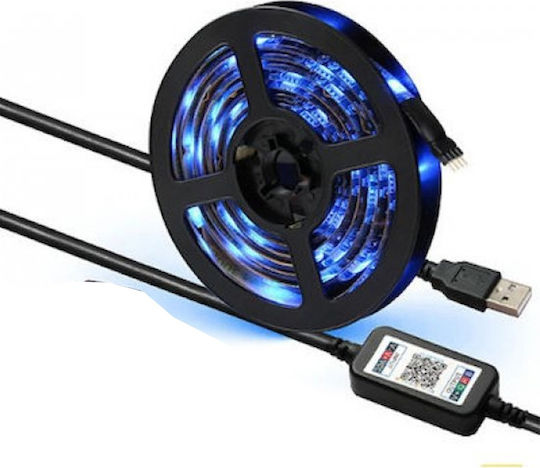 Smart Ταινία LED Rixme USB 5V RGB Φως 5m με Τροφοδοτικό