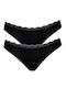 Apple Boxer Women's Brazil 2Pack with Lace Black