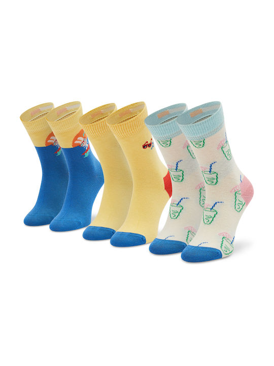 Happy Socks Șosete pentru Copii Înălțime până la genunchi Albastru 3 Perechi