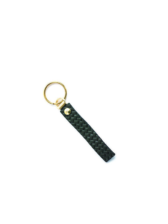 Leather key ring for keys GREEN