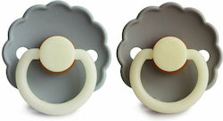 Frigg Daisy Pacifiers Rubber Night Gray - Portobello for 0-6 months 2pcs