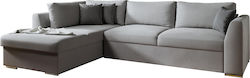 Texas Corner Fabric Sofa Bed with Left Corner Gray 300x198cm