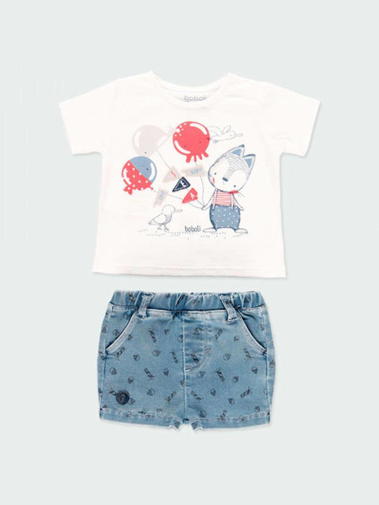 Boboli Kids Set with Shorts Summer 2pcs White