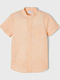 Kids One Color Shirt Short Sleeve Linen Orange