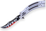 Joker Counter Strike Go Butterfly Knife White with Blade made of Stainless Steel in Sheath