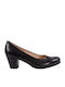Leather Black Medium Heels