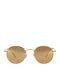 Liam Unisex Sunglasses with Gold Metal Frame and Gold Lens