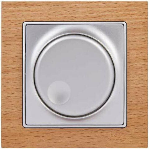 Mutlusan Elitra Plus Comutator Încastrat Dimmer cu Cadru Universal Rotativ 300W în Culoare Bej