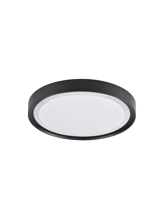 Polux Perse Μοντέρνα Μεταλλική Πλαφονιέρα Οροφής με Ενσωματωμένο LED σε Μαύρο χρώμα 33.4cm