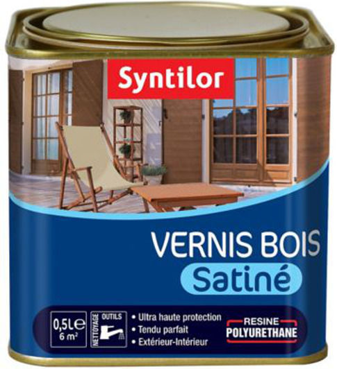 Syntilor Vernis Bois Βερνίκι Εμποτισμού Πολυουρεθάνης Νερού Άχρωμο Σατινέ 500ml