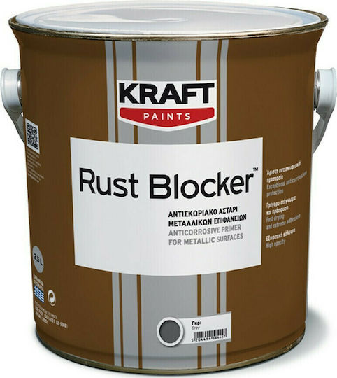 Kraft Rust Blocker Primer Anticorrosive Primer for Metallic Surfaces Ceramides Suitable for Metal 0.375lt