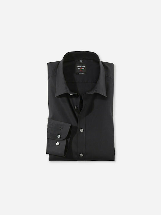 Olymp Level 5 Men's Shirt Long Sleeve Cotton Black
