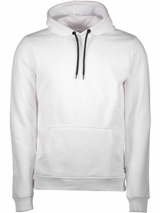 Carsjeans Men's Sweatshirt with Hood and Pockets White