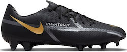 Nike Phantom GT2 Academy FG/MG Χαμηλά Ποδοσφαιρικά Παπούτσια με Τάπες Black / Mtlc Dark Grey / Metallic Gold