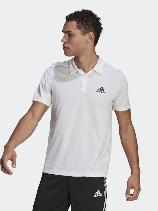 Adidas Performance Ανδρικό T-shirt Polo Λευκό