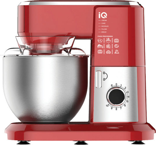 IQ Стенд миксер 1300W с Неръждаема Купа 6лт Червен